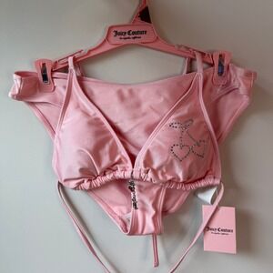 New Juicy Couture L Pink Cherry Charm Bikini Bathing Suit Swimwear Clothing